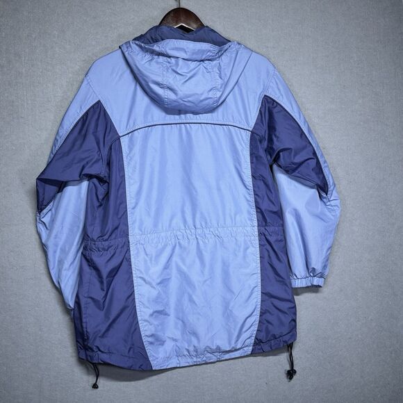 Columbia Rain Windbreaker Blue Two Tone Coat‎ Jacket with Hoodie Size Medium - Picture 5 of 5